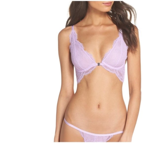 FREE PEOPLE You’re So Great Underwire Lace Bra Lilac Purple Lavender New NWT 34B - Picture 3 of 5